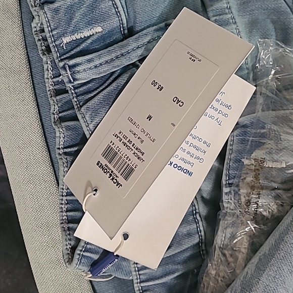 Mens Jack & Jones reg fit jjrick jjdash elast shorts denim light wash - Picture 13 of 14